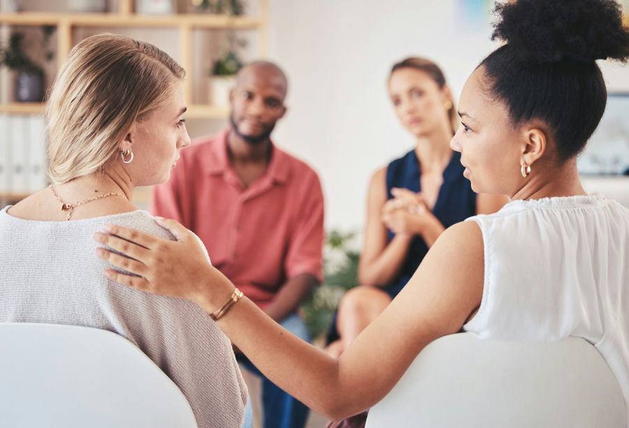 high functioning addict in a group therapy session 